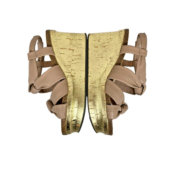 OTBT Far Side Platform Wedge Sandal Knotted Neutral Brown Taupe Leather Size 8.5 - Picture 8 of 10